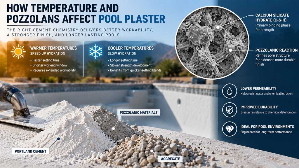 How Temperature and Pozzolans Affect Pool Plaster